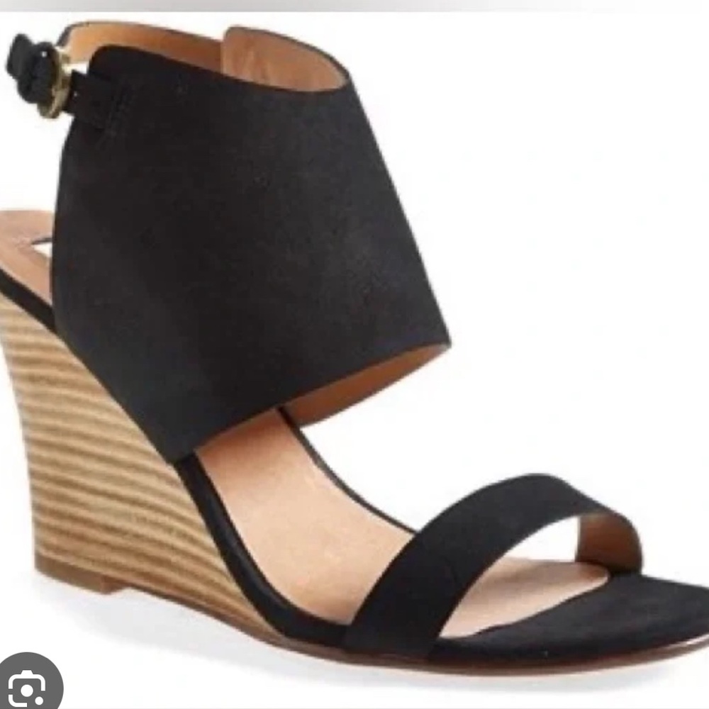 Halogen Clarette Black Wedge Sandal
